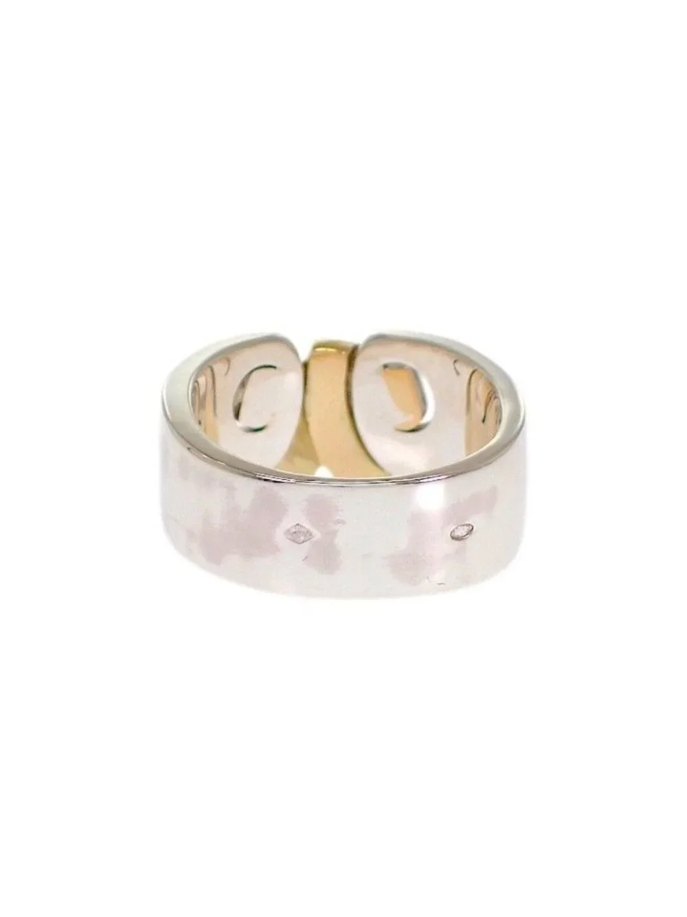 Hermes Raset Ring 52 Vintage 18K Yellow Gold 925 Sterling Silver